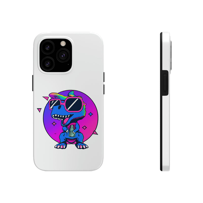 Synthwave Dino Cell phone hard case