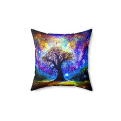 Galaxy Tree Square Pillow