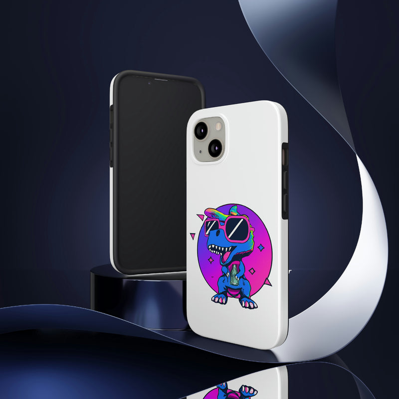 Synthwave Dino Cell phone hard case