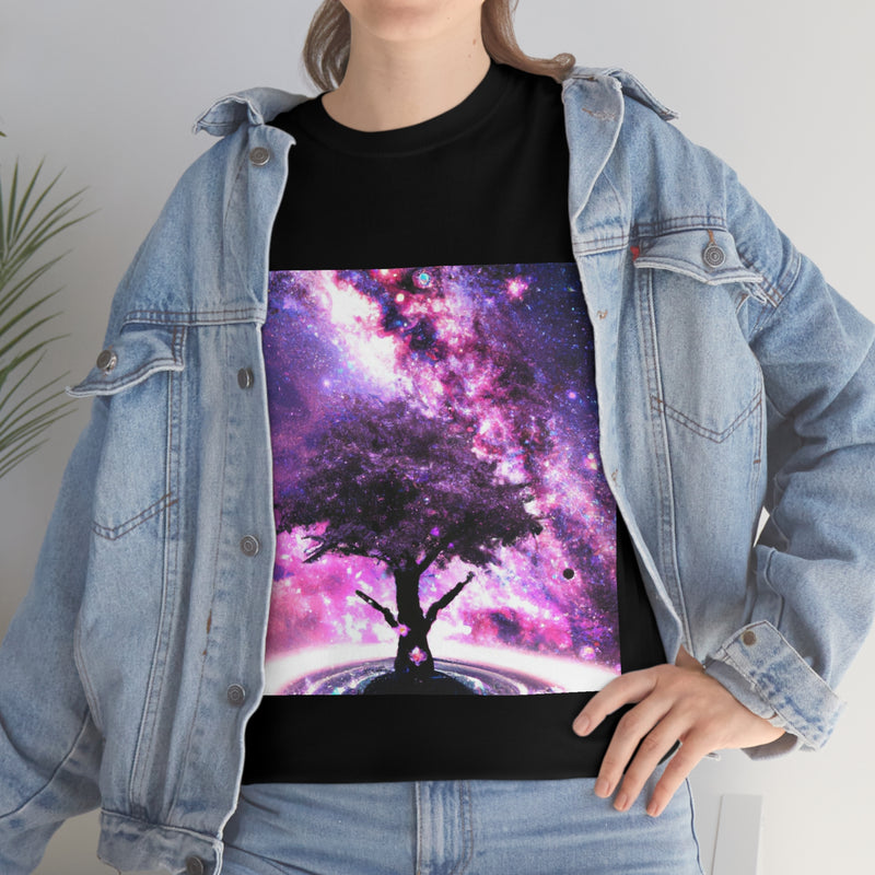 Purple Nebula Tree-Unisex Heavy Cotton Tee